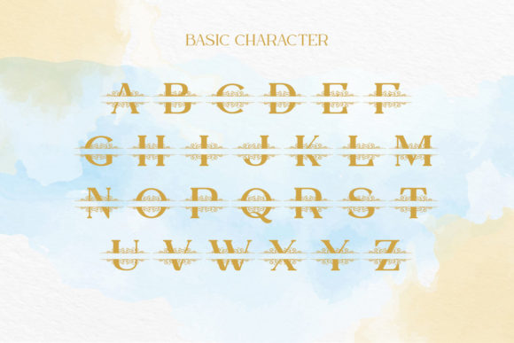 Nayla Monogram Font PNG with transparent background - Preview 4