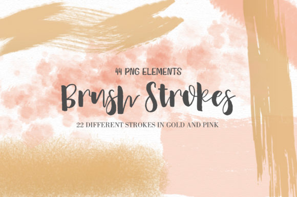 Pink and Gold Brush Strokes + Bonus
