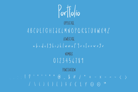 Portfolio Font PNG with transparent background - Preview 2