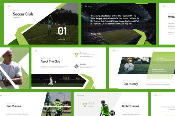 Preview of Soccer Club Powerpoint Presentation sports presentation template