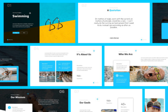 Preview of Swimming Powerpoint Presentation sports presentation template