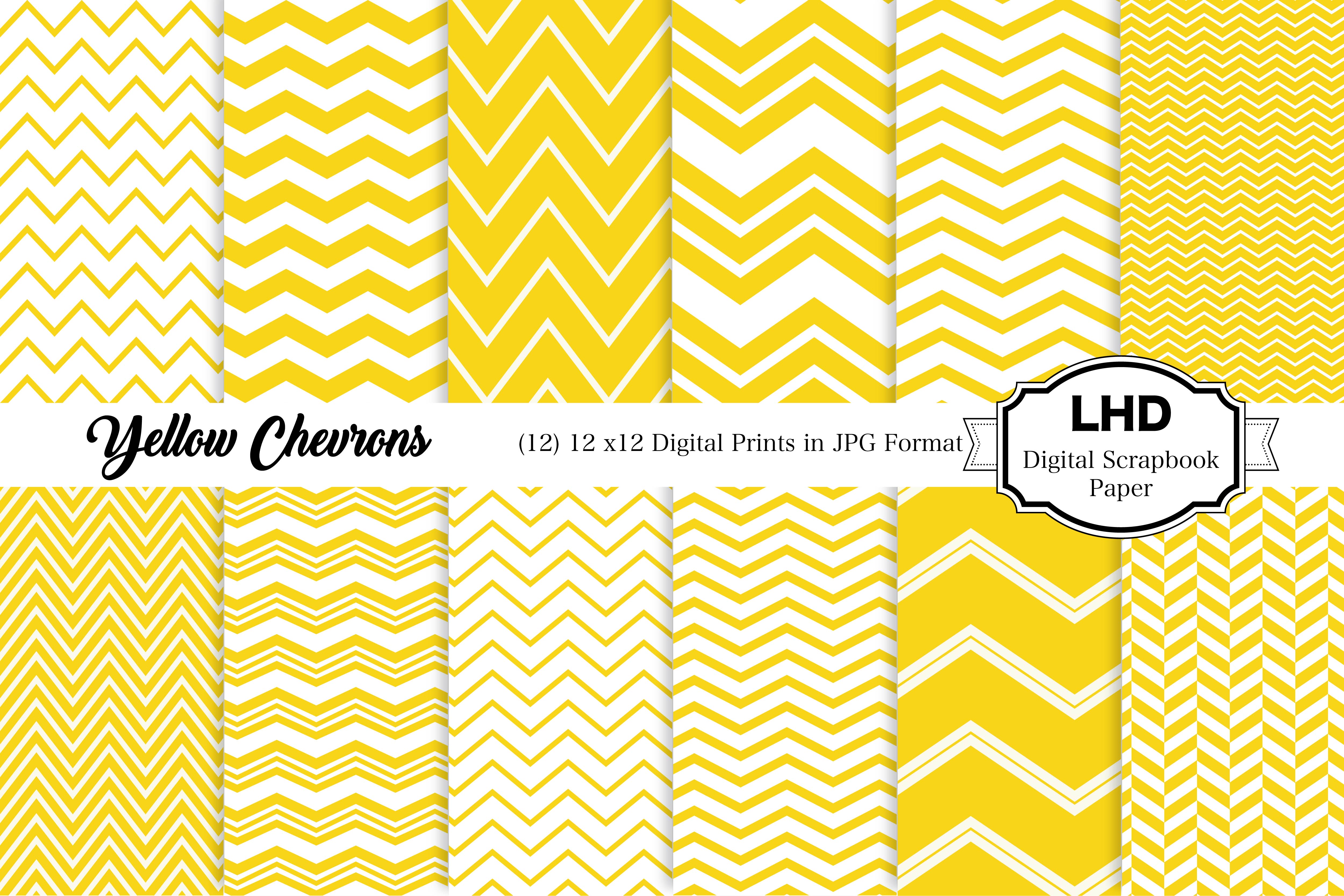 Yellow Chevrons Digital Paper Pack