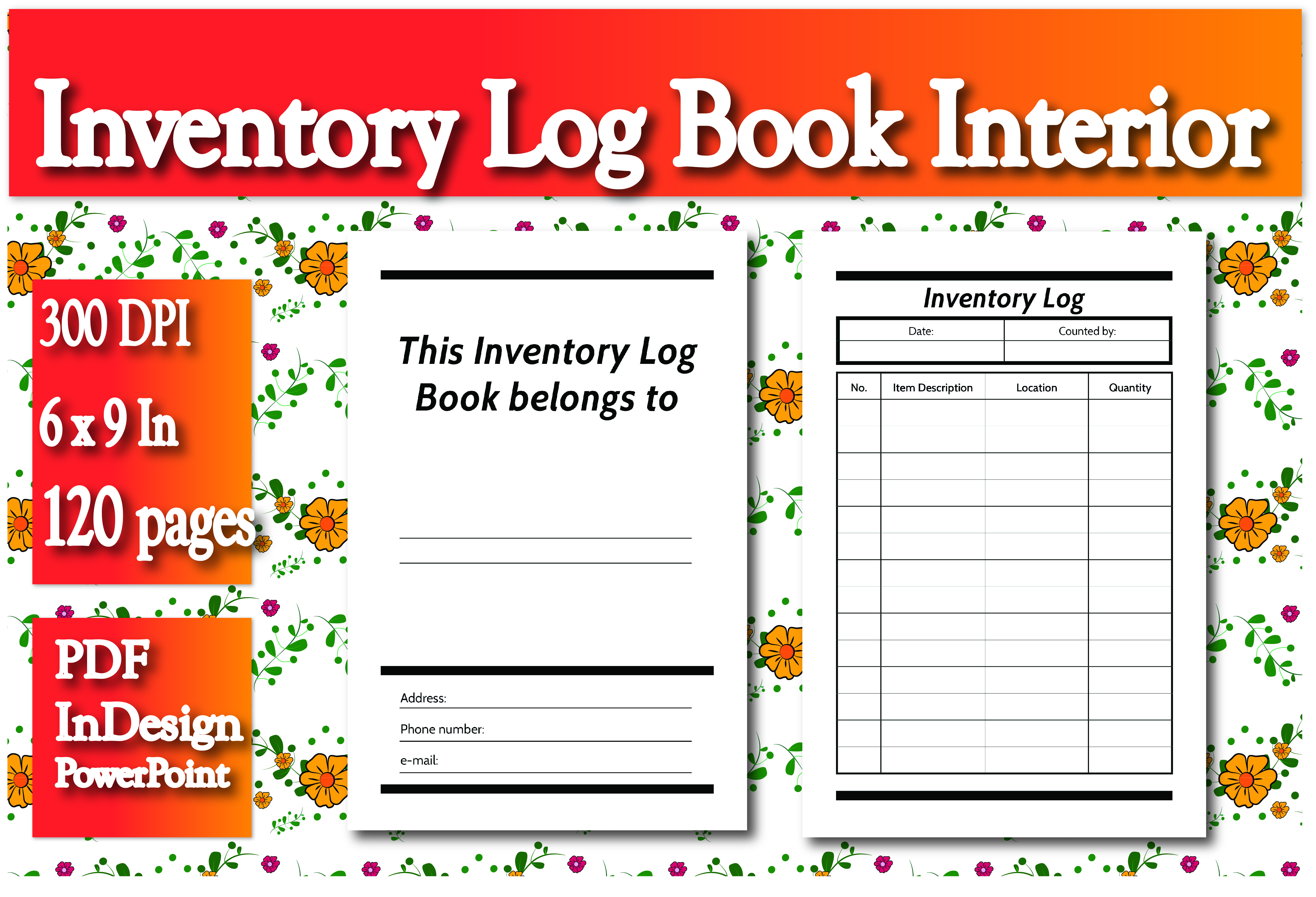 KDP Inventory Log Book Interior Graphic by Ivana Prue · Creative Fabrica