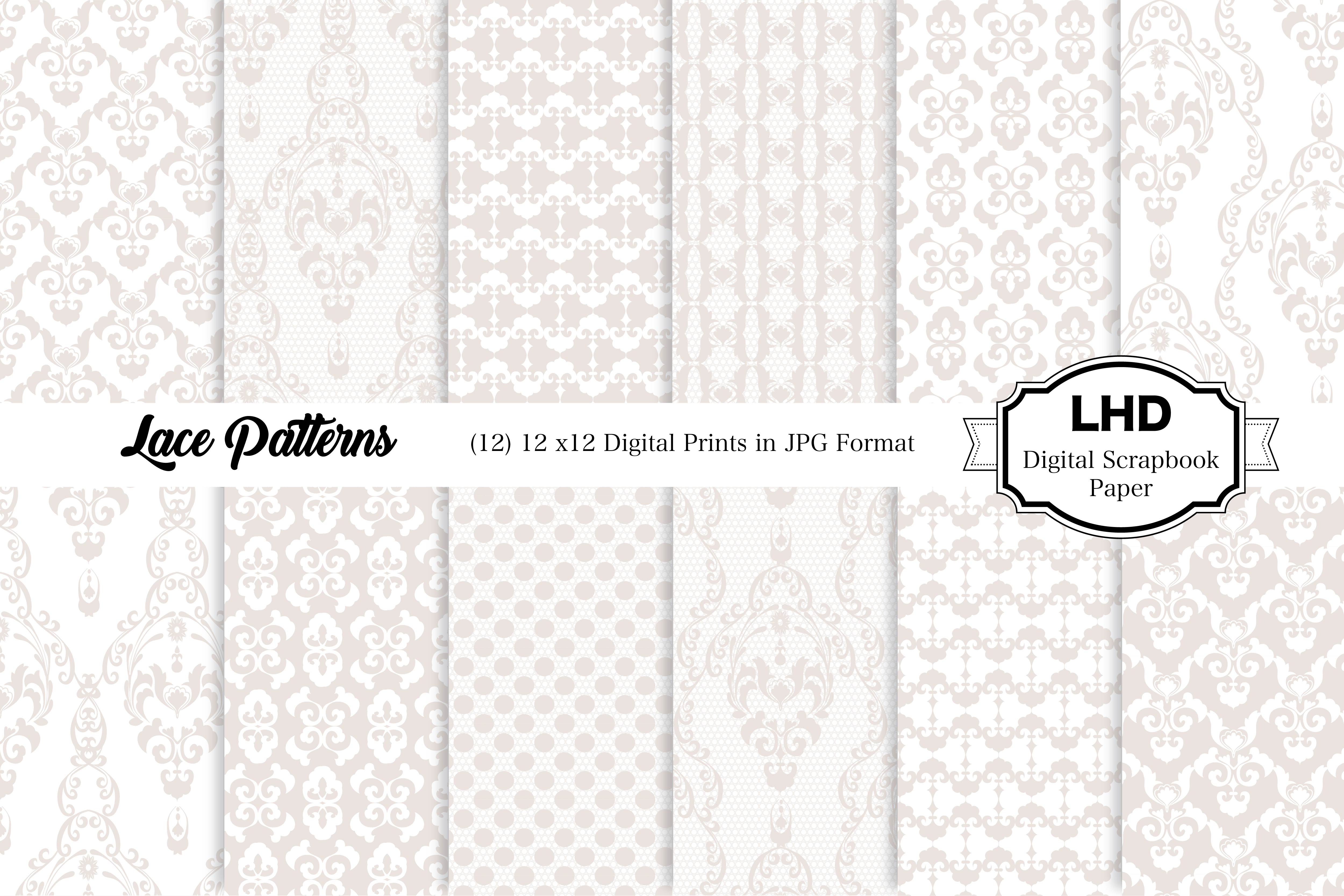 Lace Patterns - White Digital Papers