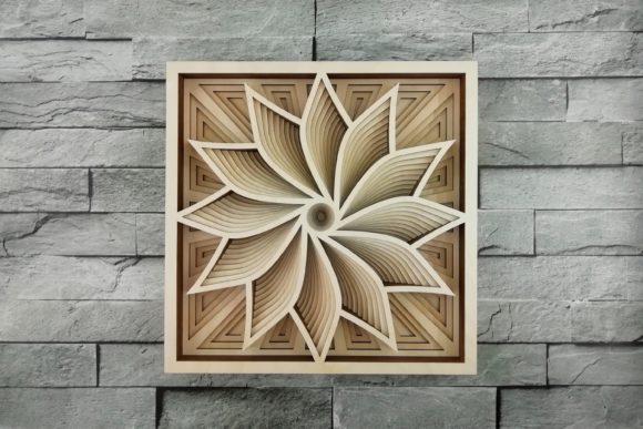 Layered Mandala, Cut File, 3D Flower Laser Cutting By vectormarket