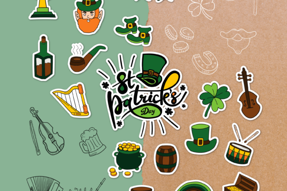 St. Patrick's Day Doodle Pack - 4 Styles Graphic Crafts By WADLEN