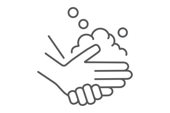 Washing Hands with Soap Thin Line Icon