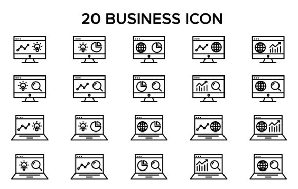 16 Business Icon Set Graphic by captoro · Creative Fabrica