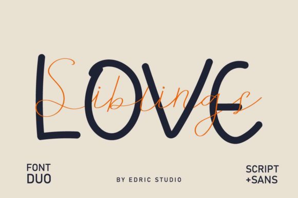 Siblings Love Font PNG with transparent background - Preview 1