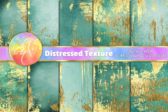Turquoise Distressed Digital Paper