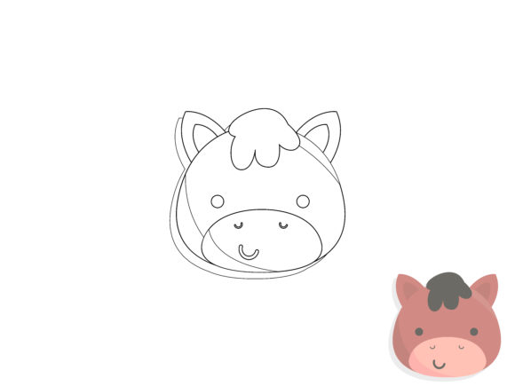 Vector Kids Coloring Horse