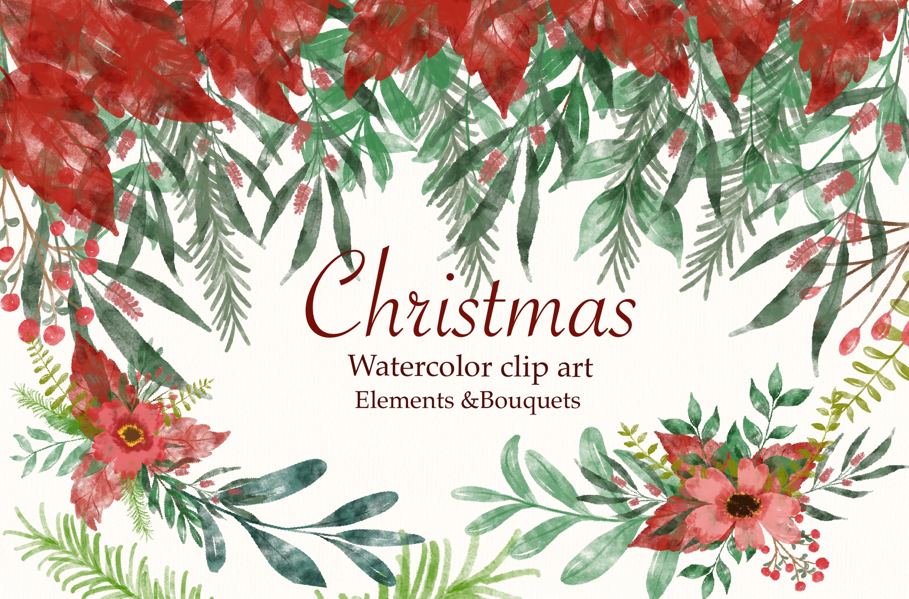 Watercolor Christmas Flower Graphic by Suda Digital Art · Creative Fabrica