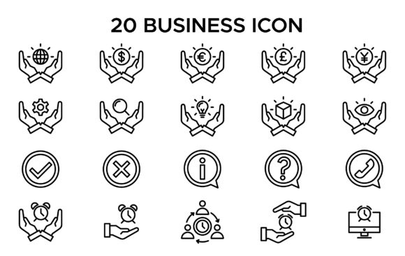 20 Business Icon Set Graphic by captoro · Creative Fabrica