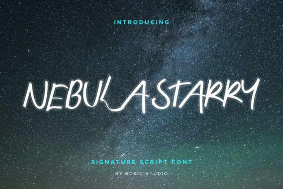 Nebula Starry Font PNG with transparent background - Preview 1