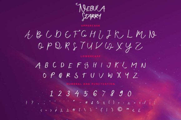 Nebula Starry Font PNG with transparent background - Preview 3
