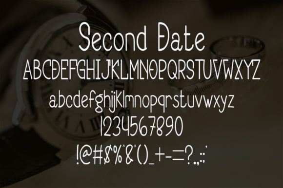Second Date Font font preview - 4