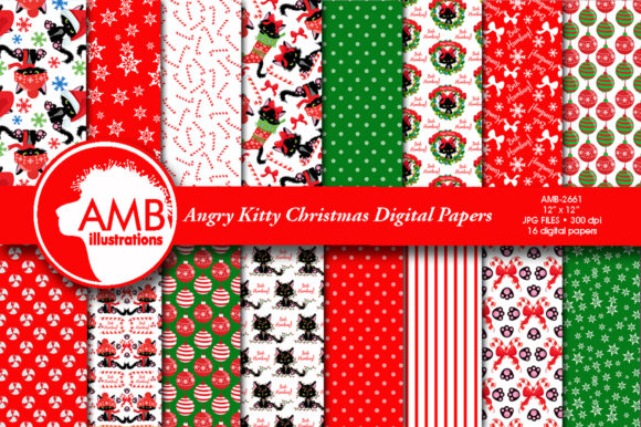 Angry Cats Christmas Papers