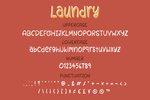 Laundry Font PNG with transparent background - Preview 2