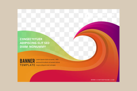 Wave Colorful Horizontal Flyer Grafica Modelli di Stampa Di noory.shopper