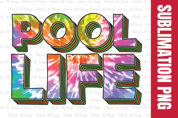 Pool Life Tie Dye Sublimation Design Gráfico Manualidades Por Patrick Design