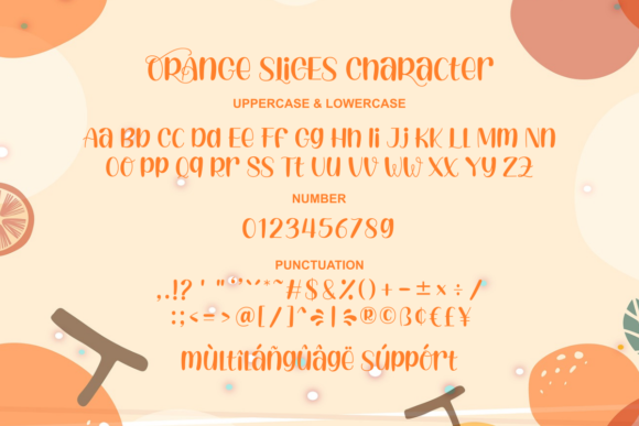 Orange Slices Font PNG with transparent background - Preview 6