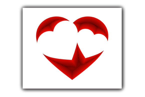 3D Heart Layered Mandala Taglio Laser Di vectormarket