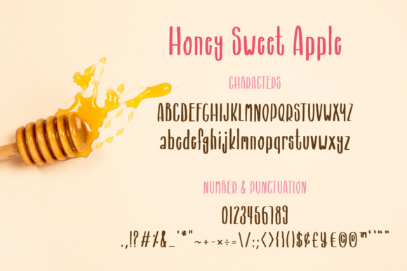 Honey Sweet Apple Font PNG with transparent background - Preview 4