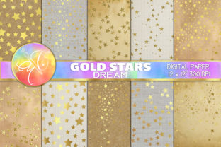 Gold Stars Dream Digital Paper Graphic by paperart.bymc · Creative Fabrica