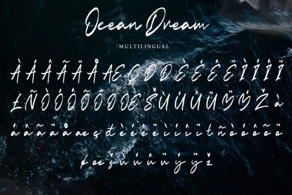 Ocean Dream Font PNG with transparent background - Preview 6