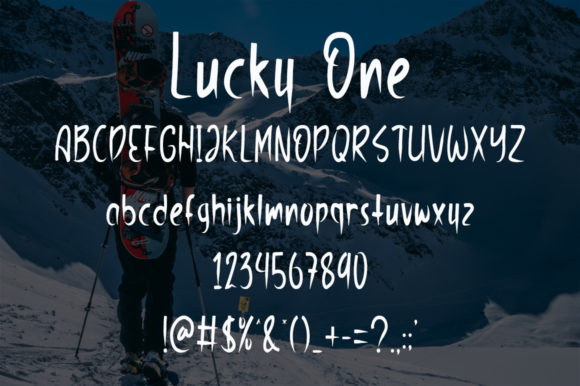 Lucky One Font PNG with transparent background - Preview 4