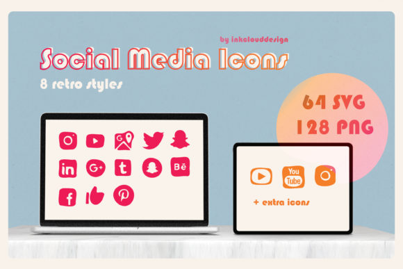 Retro Vintage Social Media Icons