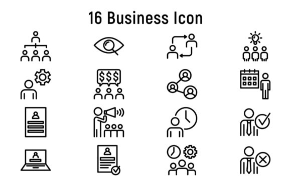 20 Business Icon Set Graphic by captoro · Creative Fabrica