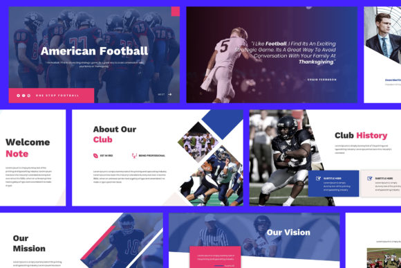 Preview of American Football Powerpoint sports presentation template
