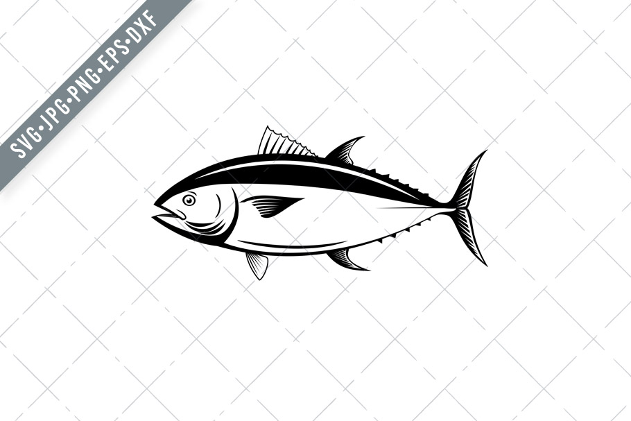 Bluefin Graphics Atlantic Bluefin Tuna Retro Graphic by patrimonio · Creative Fabrica