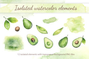 Avocado Watercolor Clipart Graphic by JuliaKutsaieva · Creative Fabrica