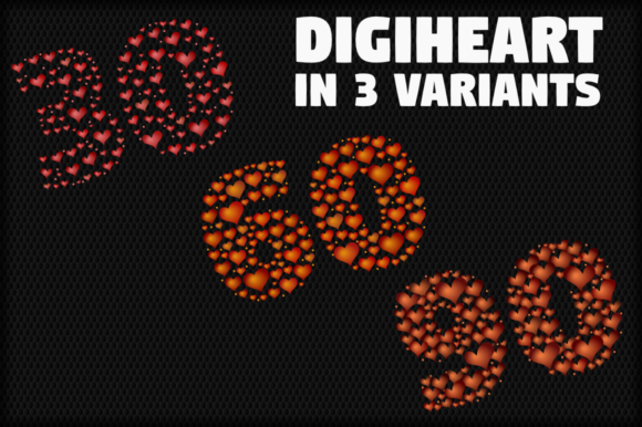 Digiheart Font PNG with transparent background - Preview 1