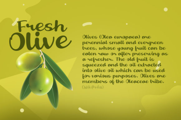 Fresh Olive Font PNG with transparent background - Preview 1