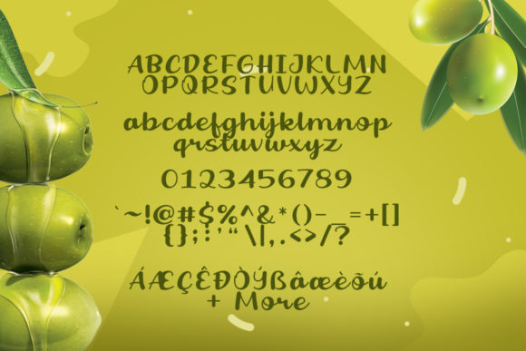 Fresh Olive Font PNG with transparent background - Preview 5