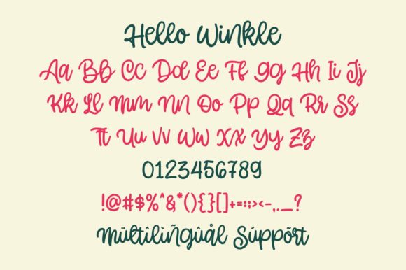 Hello Winkle Font PNG with transparent background - Preview 5