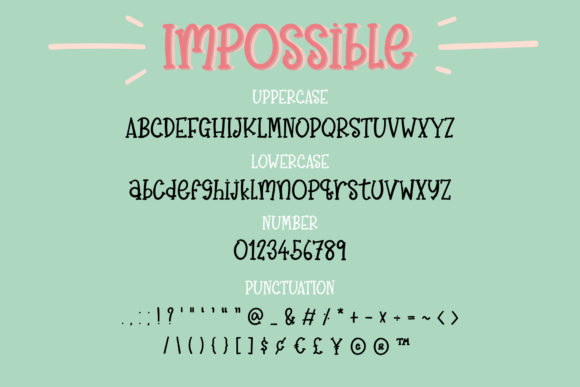 Impossible Font - Preview 2