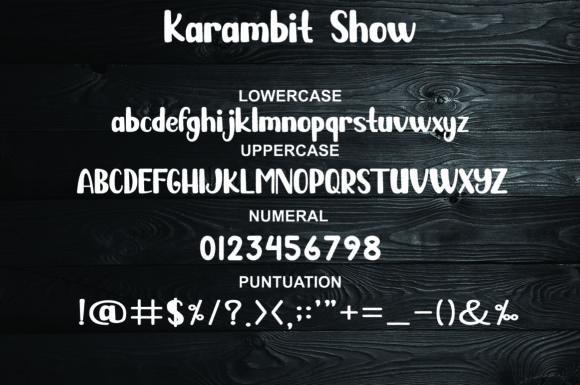 Karambit Show Font font preview - 1