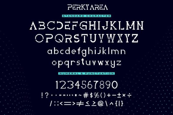 Perky Area Font PNG with transparent background - Preview 3