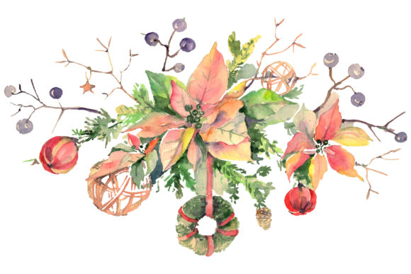 Christmas Bouquet Grafik Druckbare Illustrationen Von MyStocks
