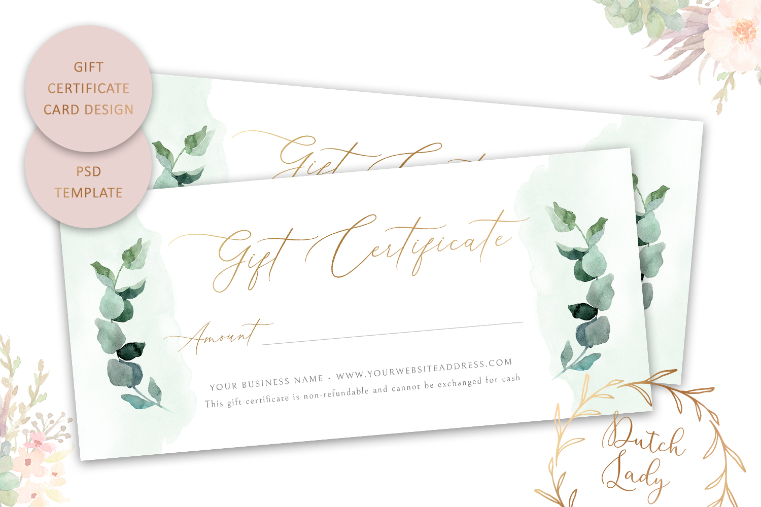 Gift Certificate Template Single Side #2