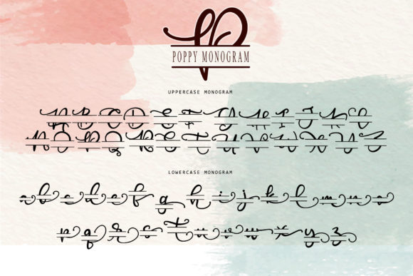 Poppy Monogram Font PNG with transparent background - Preview 5