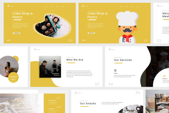 Preview of Cake Shop Powerpoint Presentation food presentation template