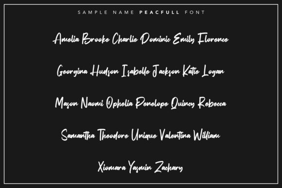 Peacfull Font PNG with transparent background - Preview 1