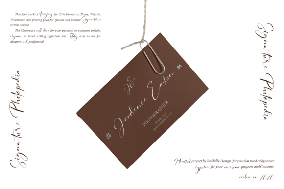 Signature Photopedia Font PNG with transparent background - Preview 1
