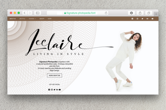 Signature Photopedia Font PNG with transparent background - Preview 3