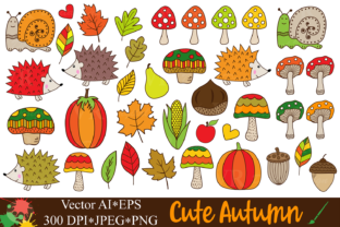 Cute Autumn / Fall Forest Clipart Graphic by VR Digital Design ...